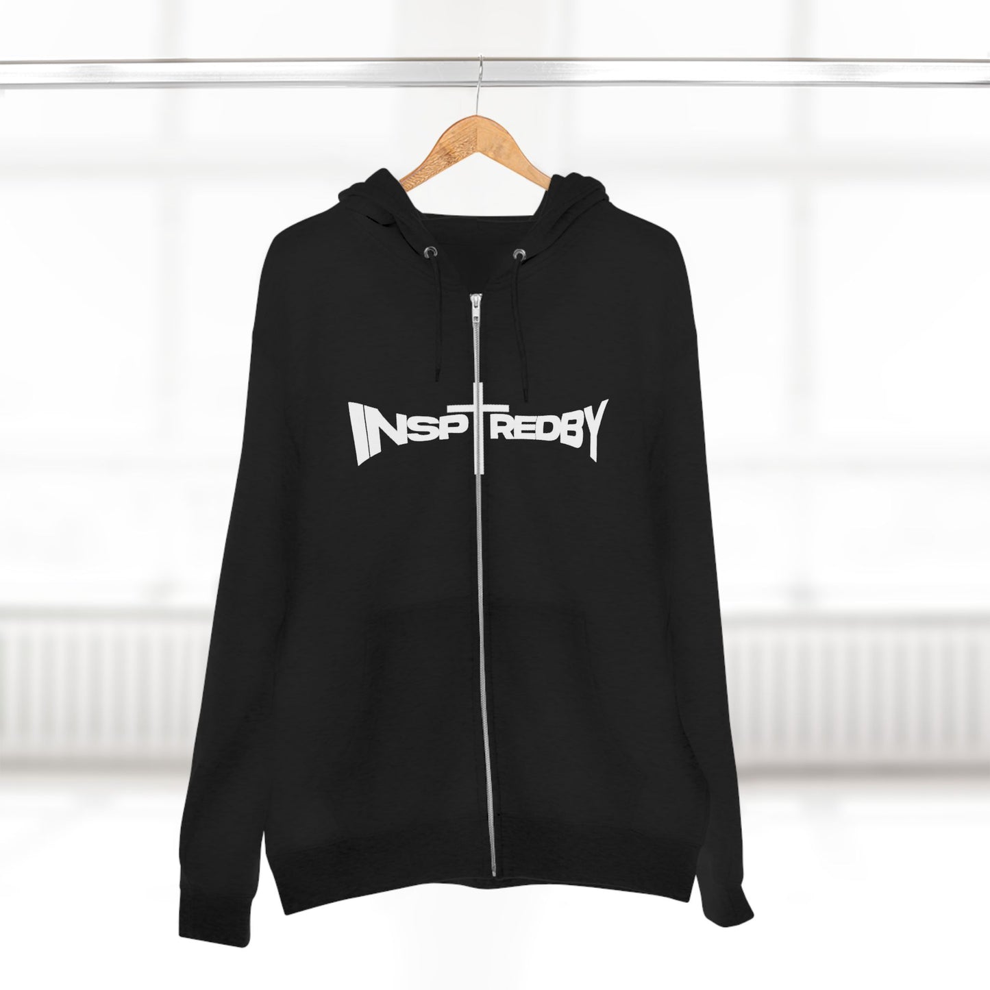 InspiredBySTRENGTH (Black/White) - Unisex Zip Hoodie