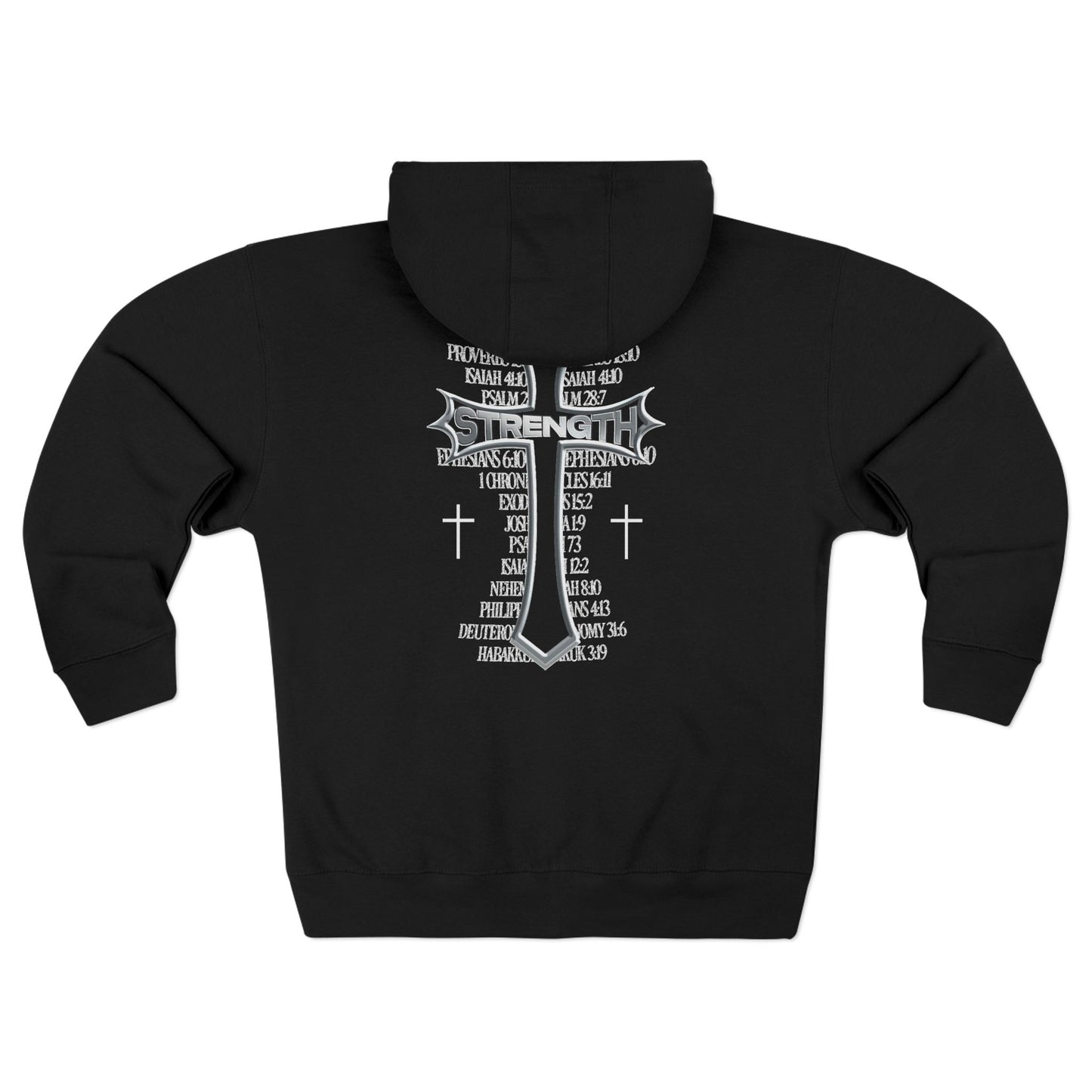 InspiredBySTRENGTH (Black/White) - Unisex Zip Hoodie