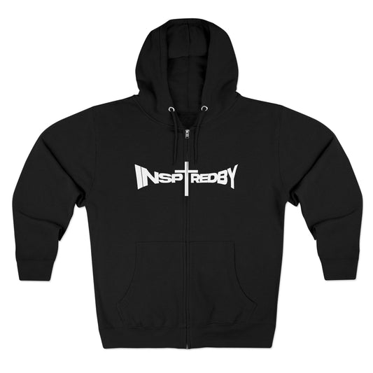 InspiredBySTRENGTH (Black/White) - Unisex Zip Hoodie