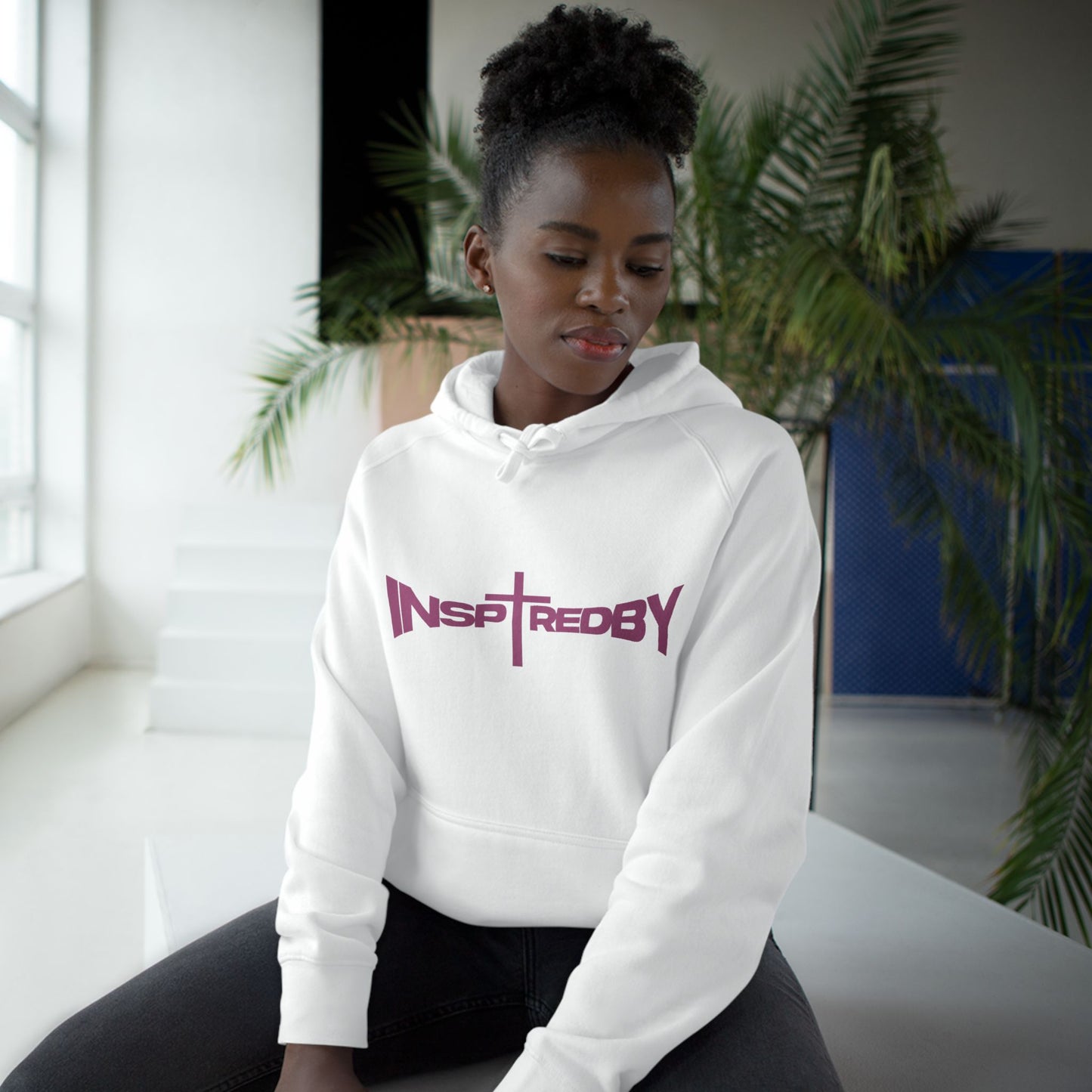 InspiredByLOVE (White/Pink) - Unisex Hoodie