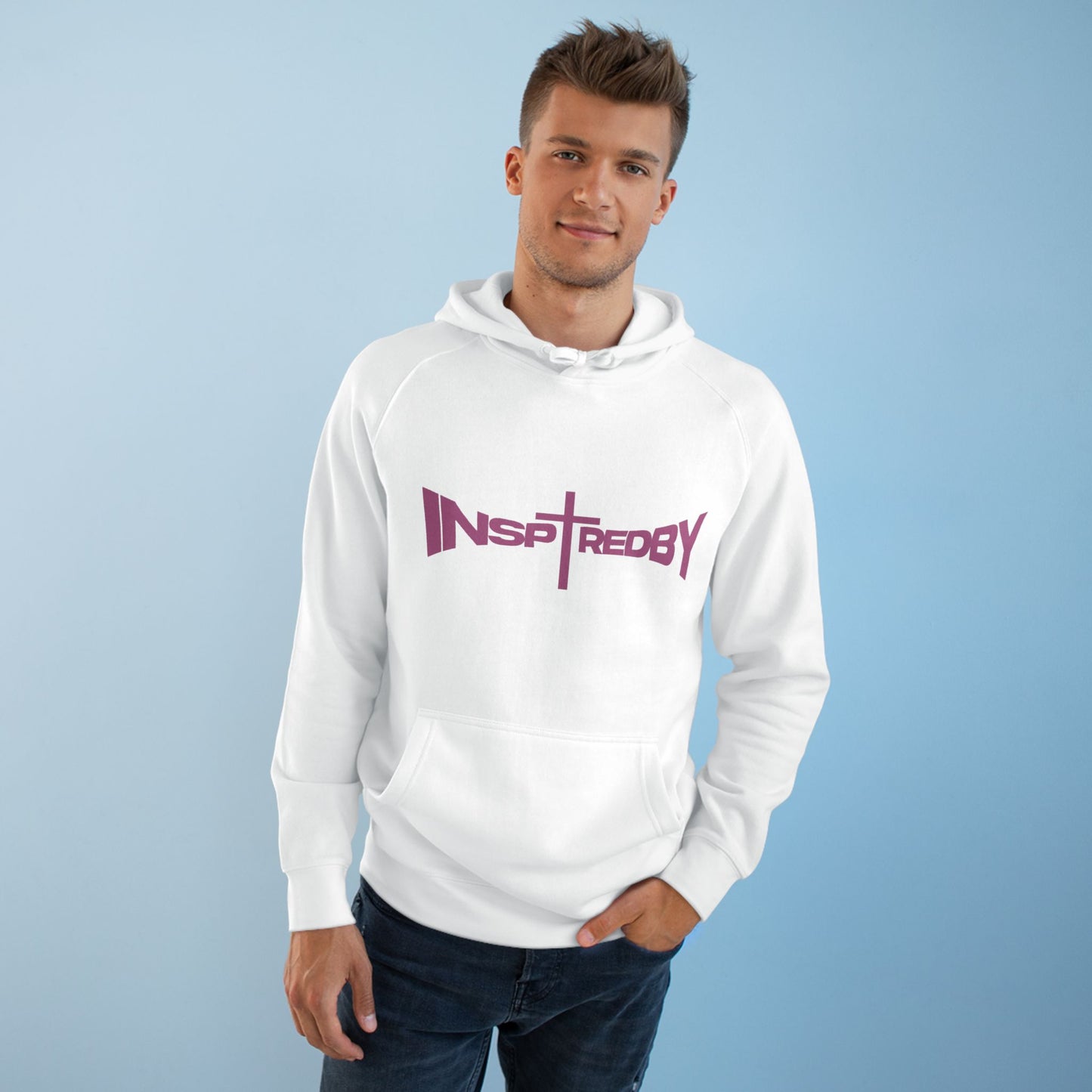 InspiredByLOVE (White/Pink) - Unisex Hoodie