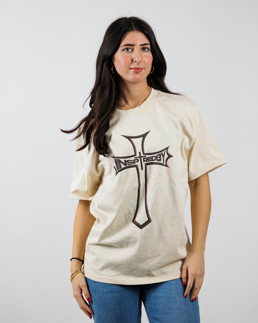 InspiredByHOPE (Cream/Brown) - Oversized T-Shirt